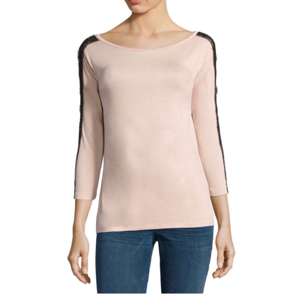 NWT Buffalo Jeans 3/4 Lace Sleeve Knit Top